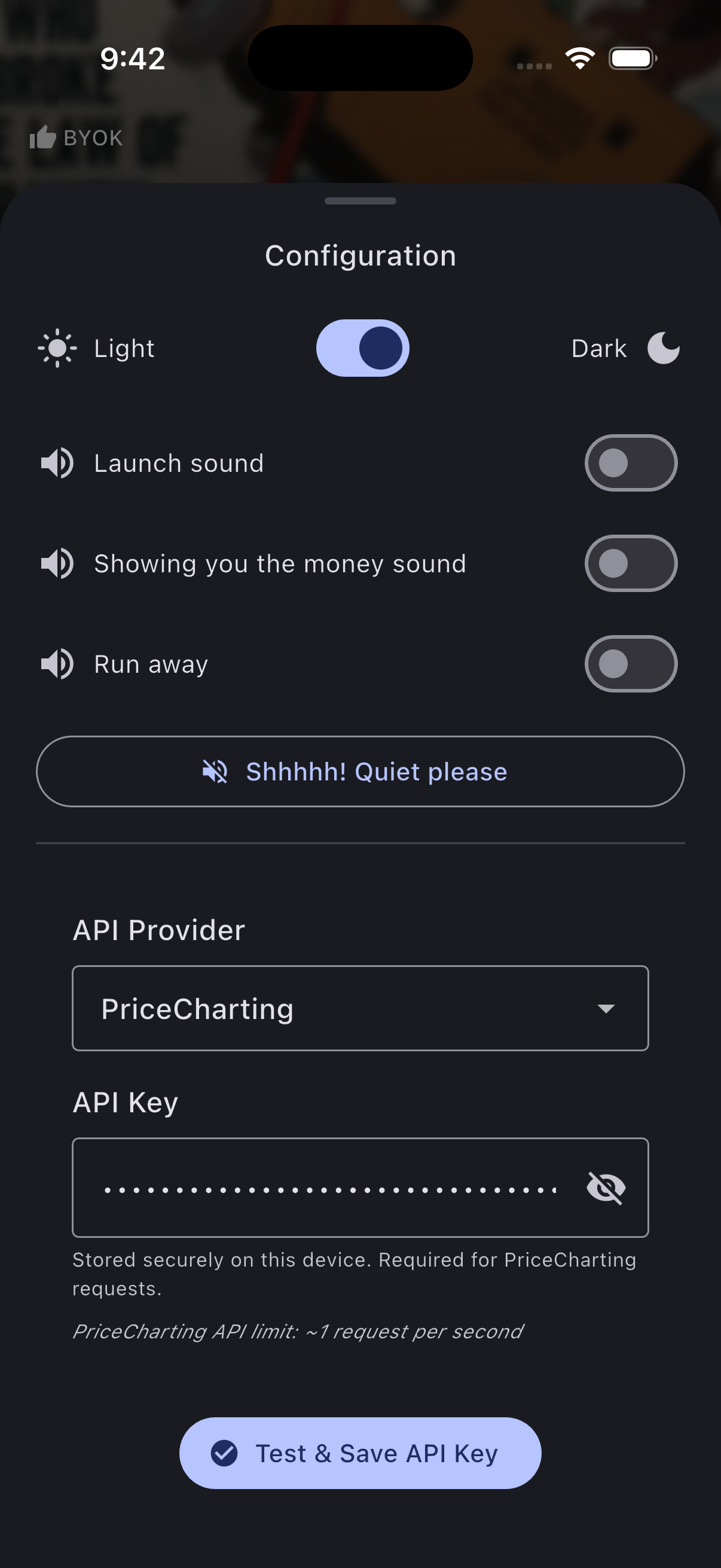 Bring Your Own Key settings